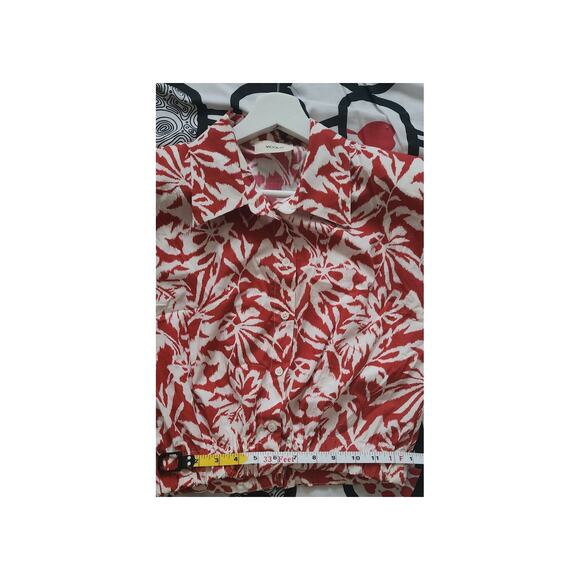 NWOT Floral Button Down Crop Top M - Picture 6 of 6